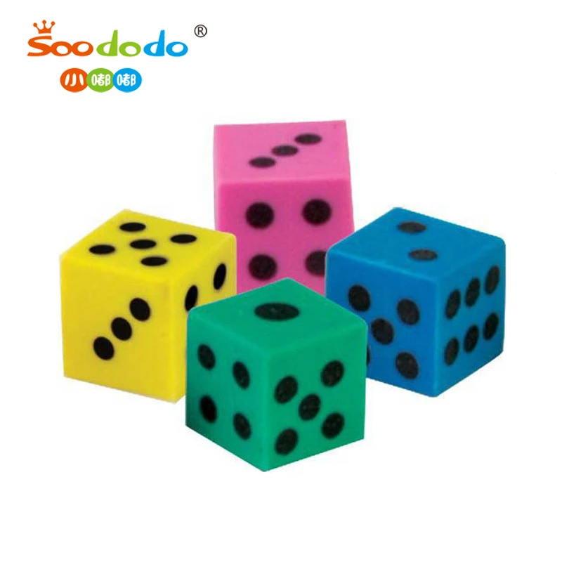 Soododo  Print Dice Shaped  Rubber Eraser Pencil Eraser