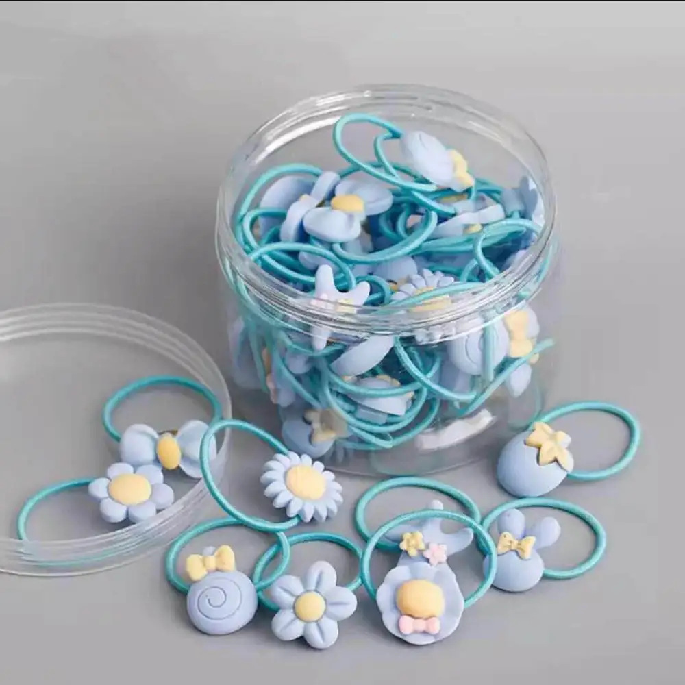 40pcs/box Baby elastic Hairband Cute cartoon headwear girl rubber band Hair accessories