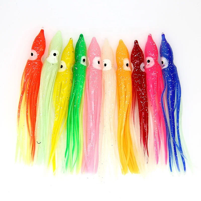 KY Sea Fishing Luminous Squid Soft Baits Squid Rubber Skirt Fishing Bait Soft Lure Artificial Bait Artificial Fishing Lures