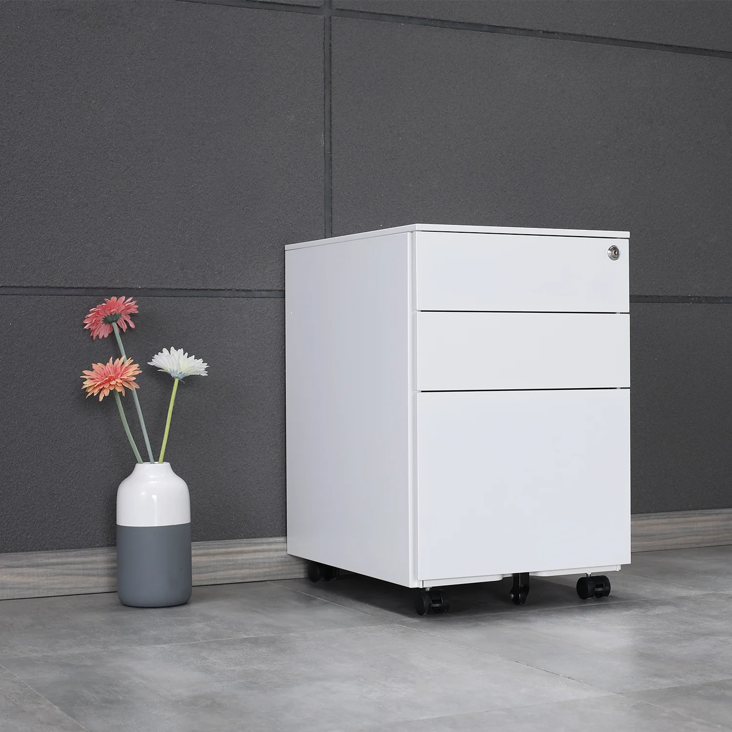 Design Customized Color Office Movable Drawer Filing Cabinet Bedroom Furniture Durable School Desk 3 Drawer Modern Small Cabinet
