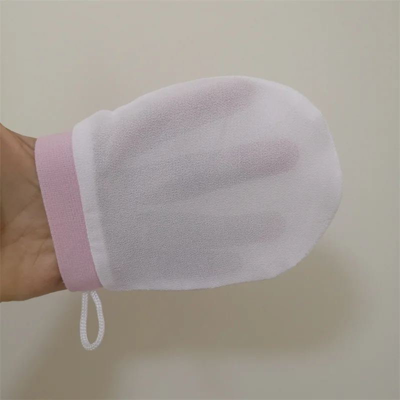 Custom LOGO Magic Peeling Glove Silk Double Sided Shower Bath Body Loofah Scrub Glove Korean Exfoliating Mitts