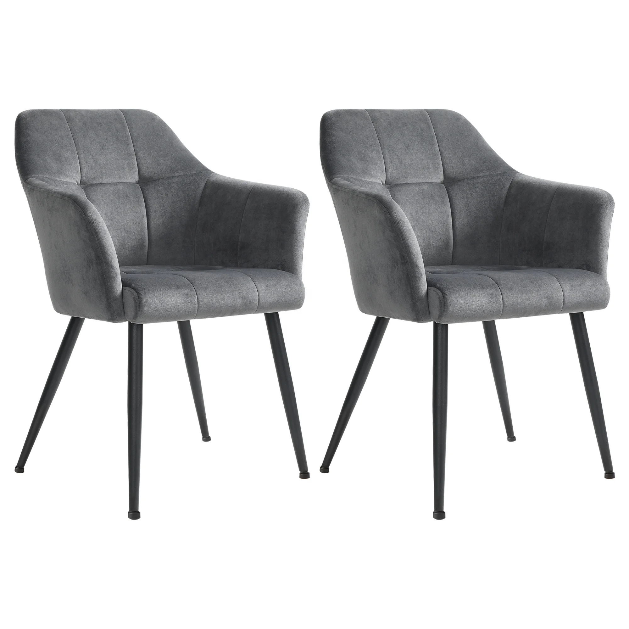 Современный простой обеденный стул SONGMICS Роскошный дизайнерский тканевый бархатный акцентный стулья для гостиной