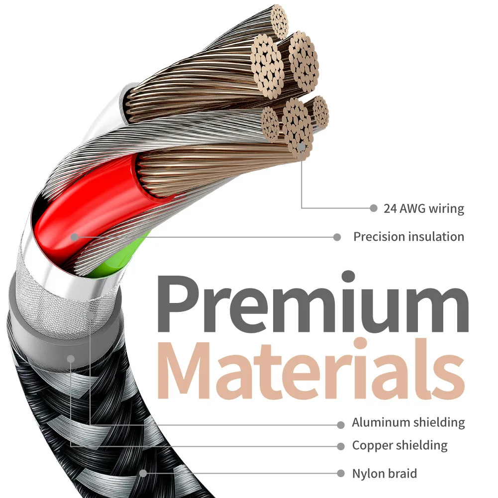 Good Mobile Phone Super Charger Kabel 6A 3A Fast Charging V8 i USBC Lightn Data Cabo Micro USB to Tipo Type C Cable