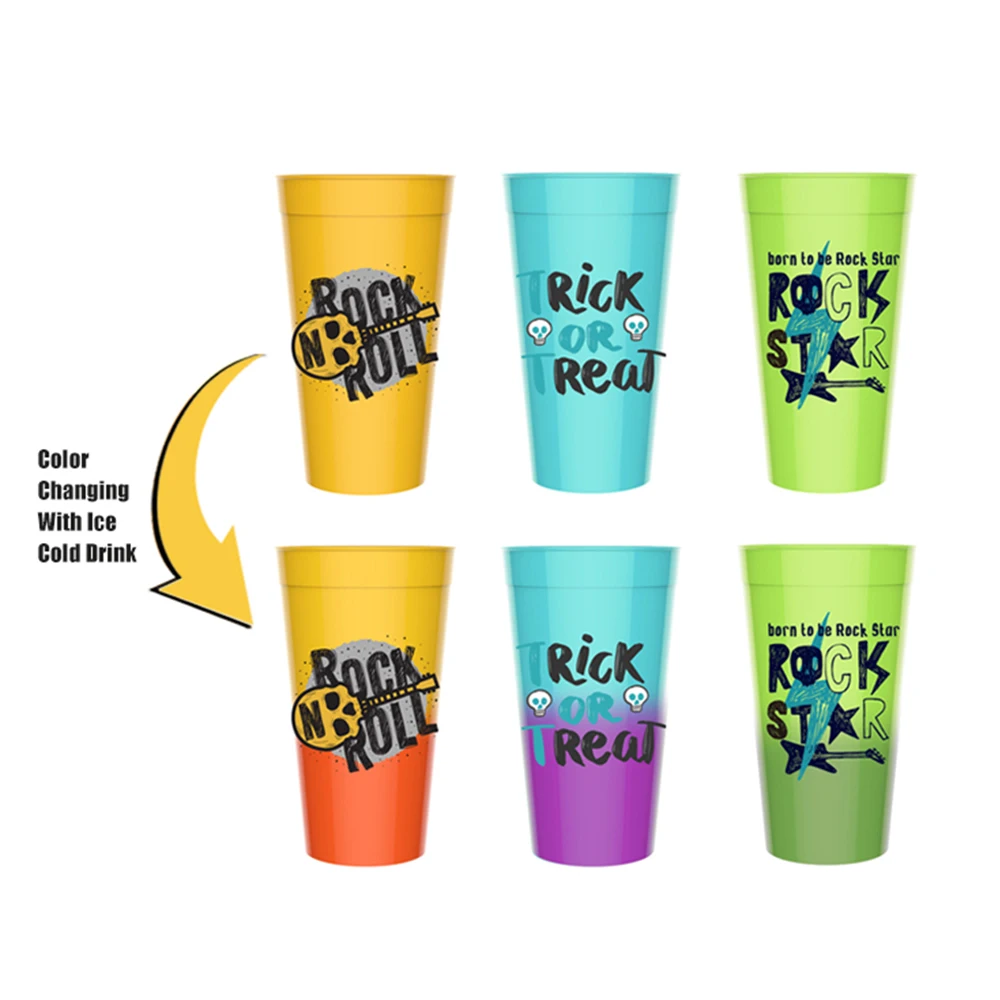 Top seller Bpa free custom magic mug reusable cold temperature change coffee color changing plastic drinking cup