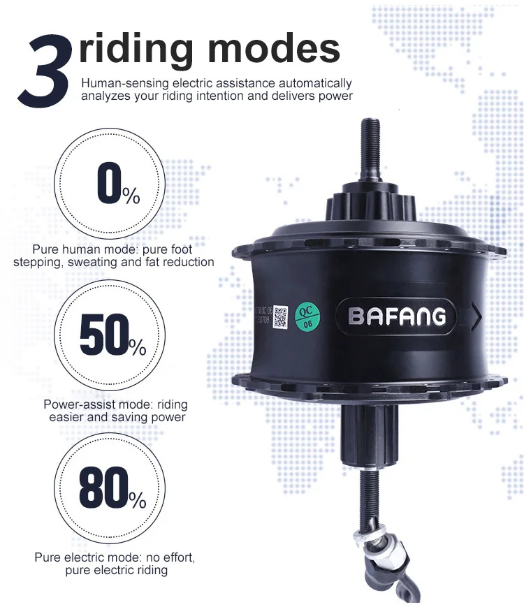 High Quality E-bike 48v 500w  750w 1000w Bafang Rear hub Drive Motor conversion kit for Fat Tire Electric Bike