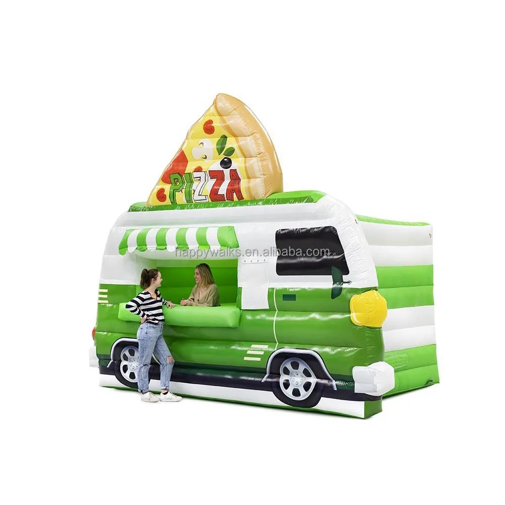 2023 High Quality Green Inflatable Pizza Cart Outdoor Seaside Food Stall Inflatable Tent For Sale