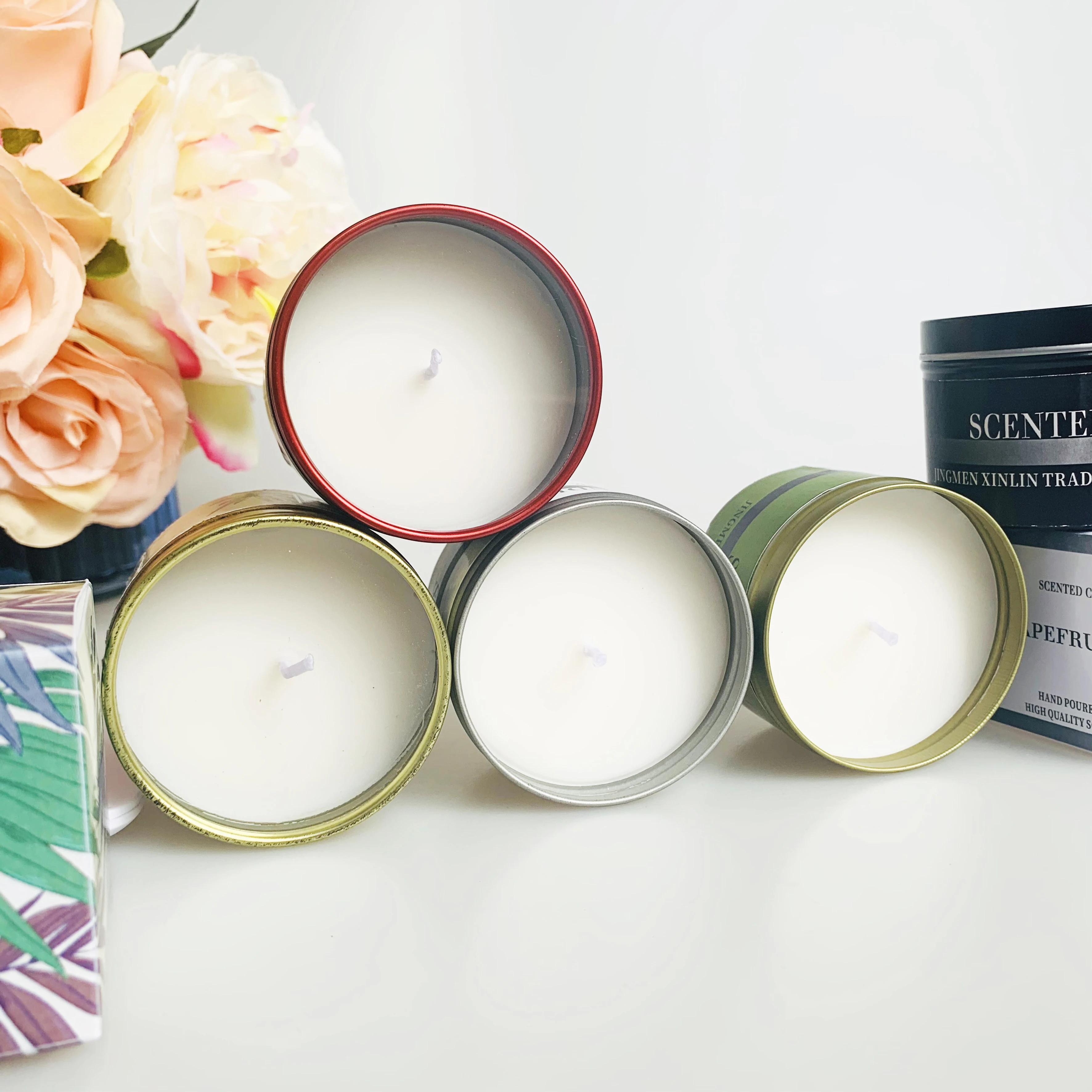 Small Size  Soy Wax Traveling Tin Aroma Candles Wholesale Manufacturer Tin Scented Candles
