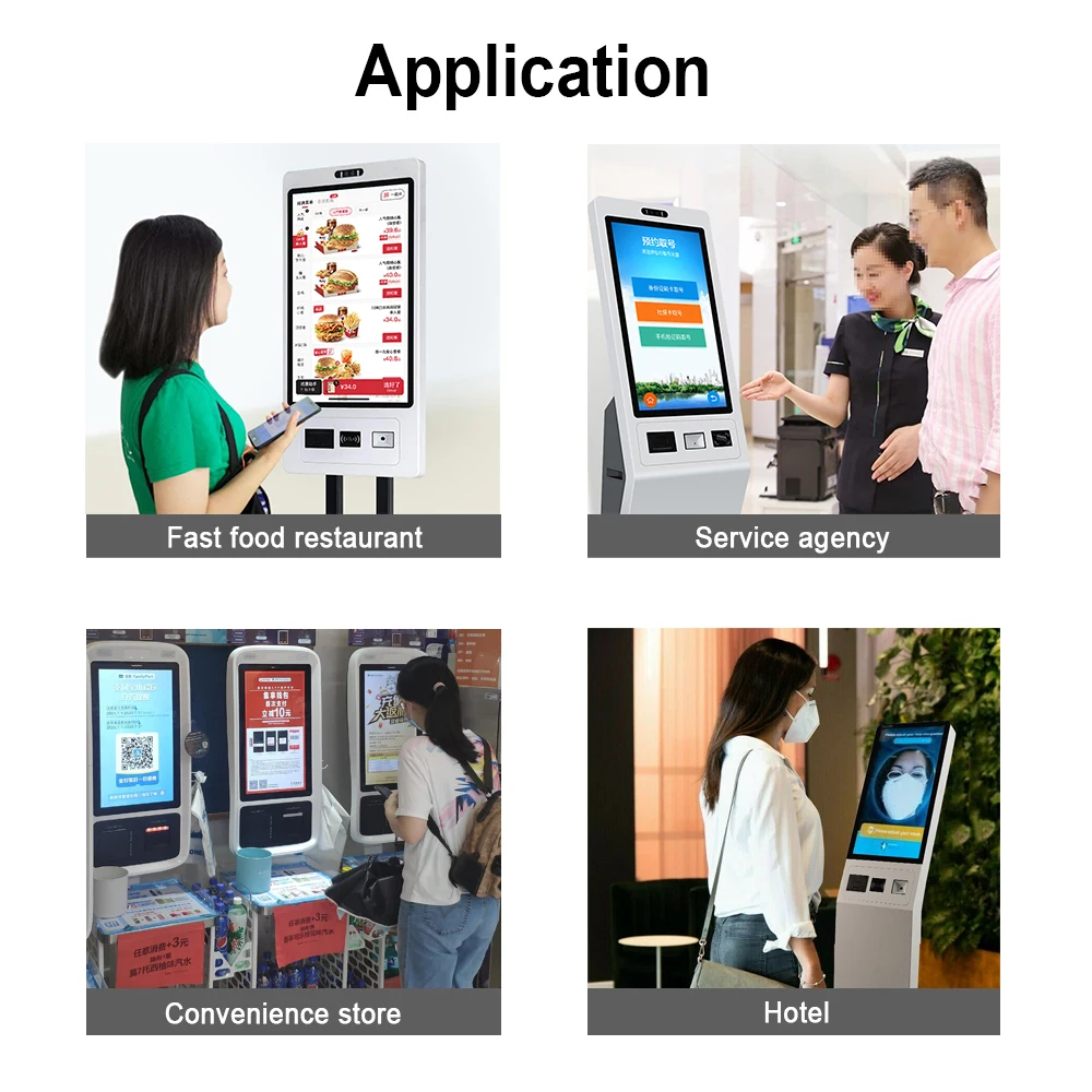 32 Inch Payment Kiosk with Printer Scanner and Camera Vertical Self Ordering Check Out Kiosk
