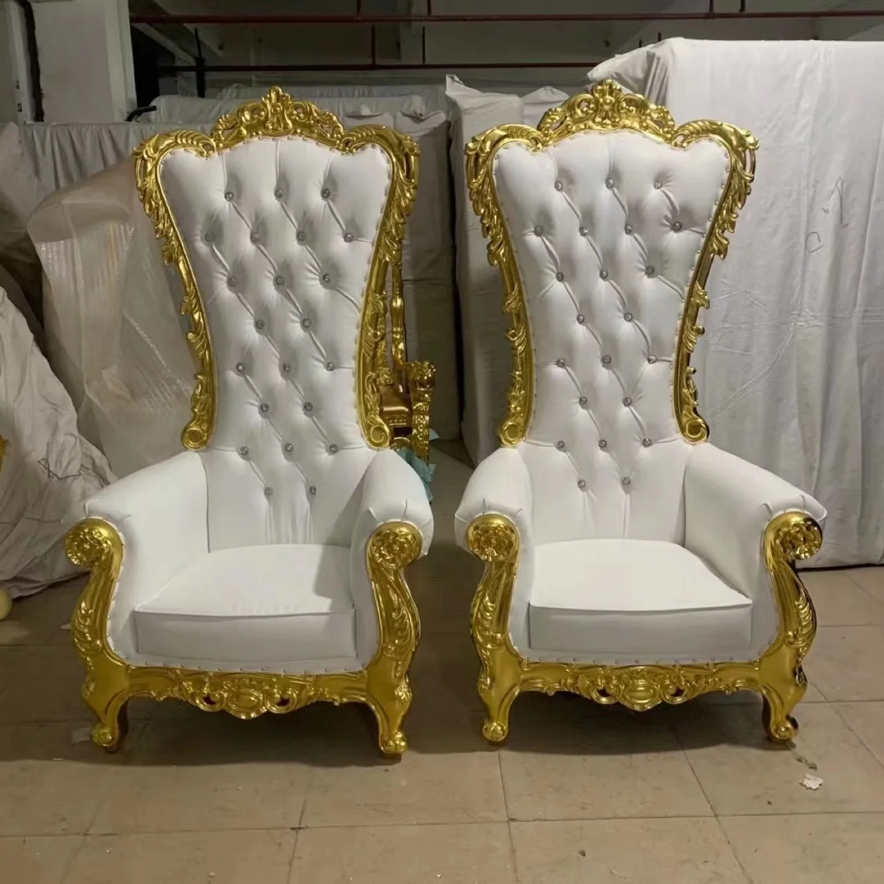 Wholesale Luxury High Back Wedding Royal King Throne Bride And Groom Chair DCB-001