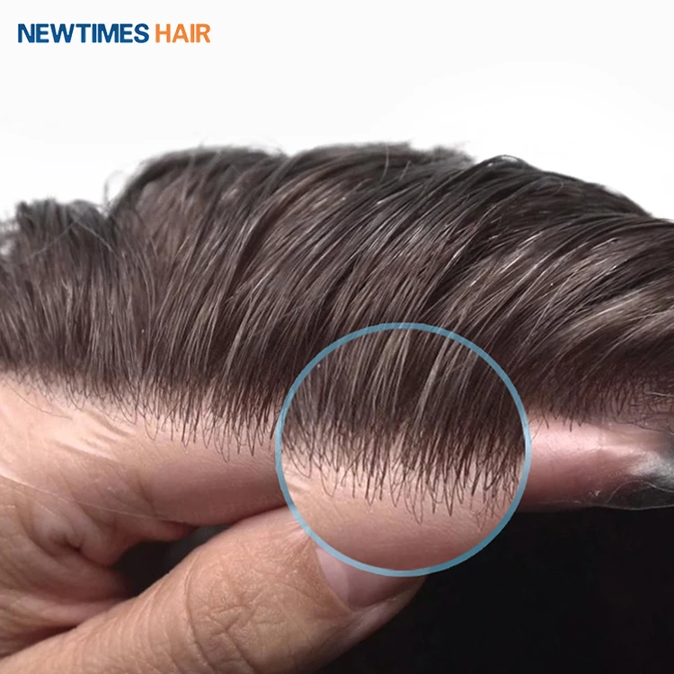 Stock popular ultra thin hair system human hair men toupee replacement for men