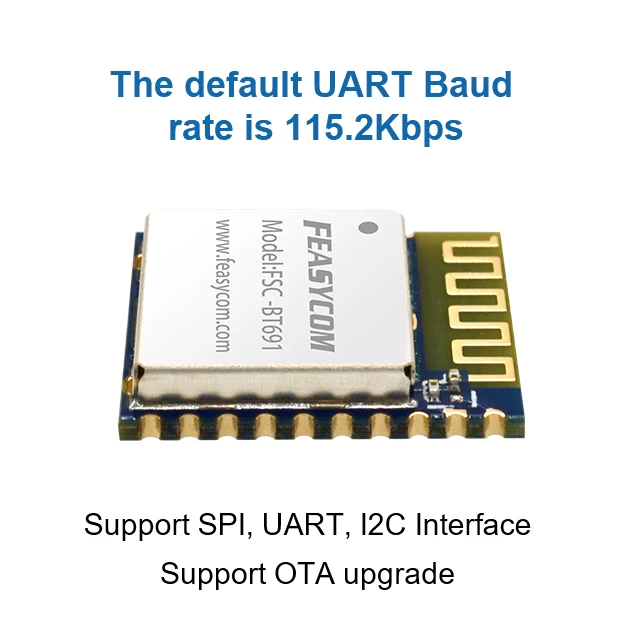 Feasycom FSC-BT691 Ultra-low-power DA14531 BLE Data Transmission Bluetooth 5.1 Wireless Module Supports UART/I2C/SPI