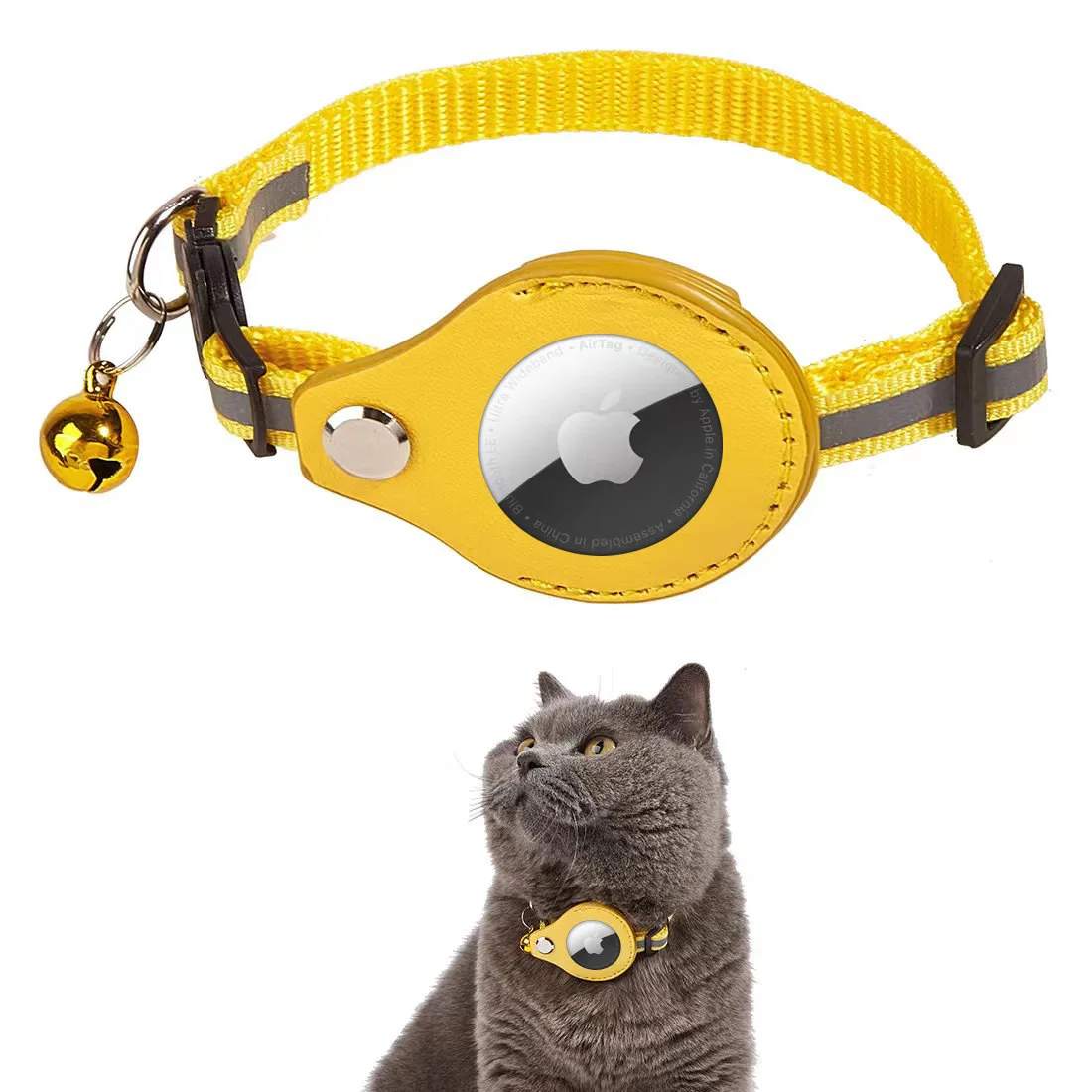 Reflective Pet Locator Collar for Airtag Pet Tracker Anti Lost Cat Collar Nylon Adjustable Outdoor Walking Accessories