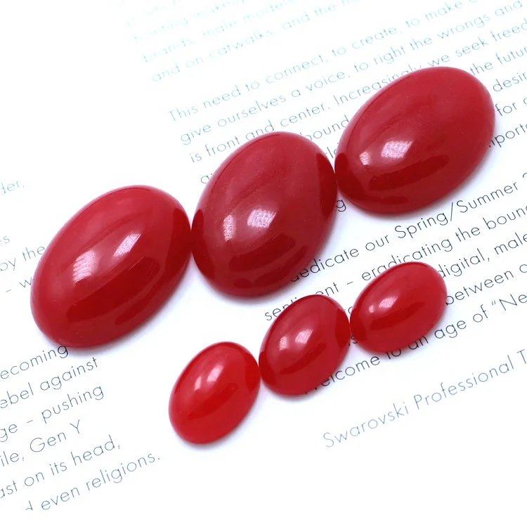 China manufacturer loose natural red jade oval cabochon stone red jade oval cabochon for ring