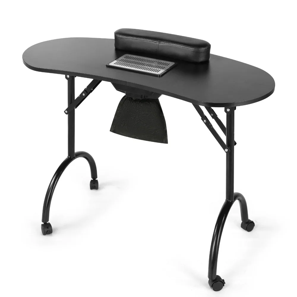 Wholesale customizable Nail Art Desk Folding Beauty Nail Salon Furniture Manicure Table With Fan