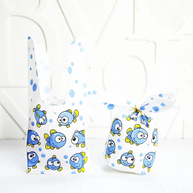 New Products 50pcs / lot Cute Rabbit Ear Bag Biscuit Plastic Candy Gift Bag And Dessert Baking Activity Party Decorate Supplies