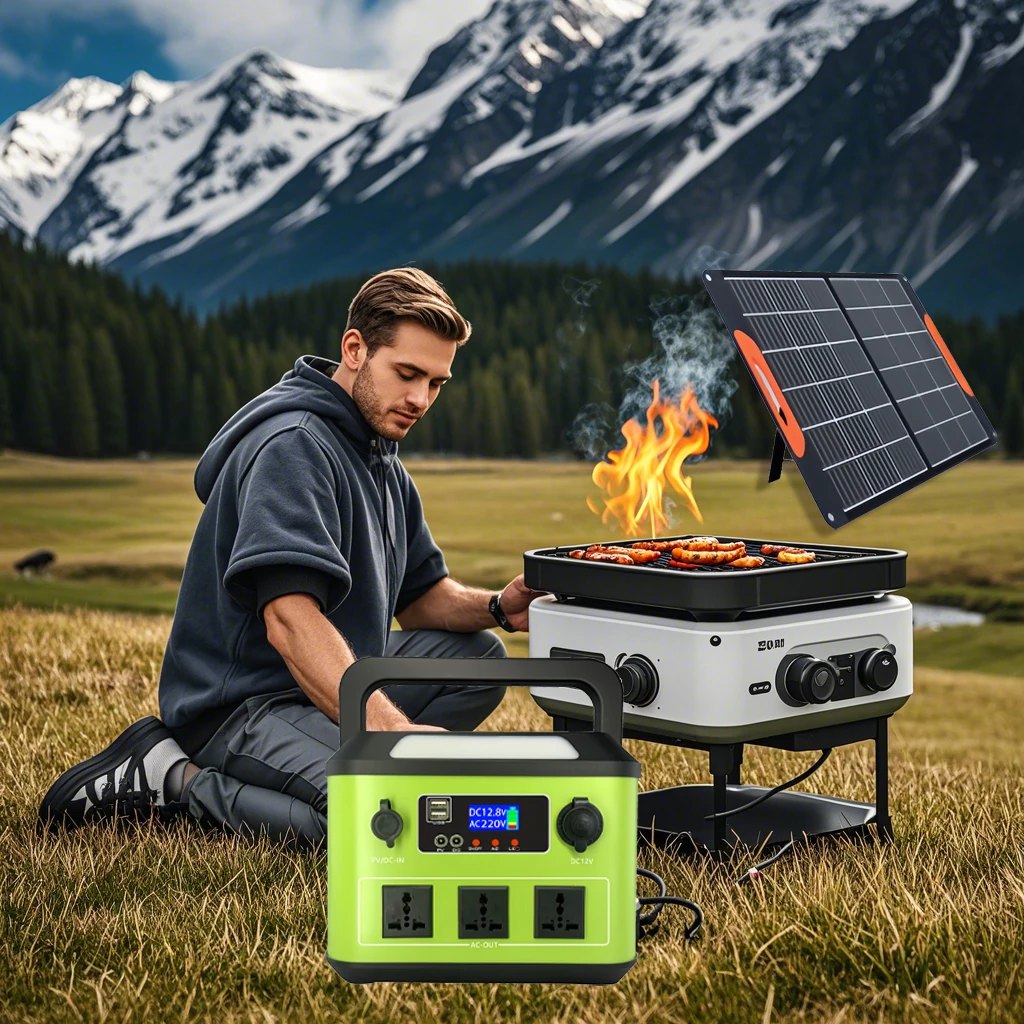 New Convenient and easy-to-carry Outdoor Fast Charging Big Capacity Portable Solar Power Station Battery