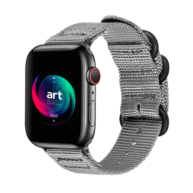 Ремешок нейлоновый холщовый для Apple Watch Band 41 мм 45 спортивный браслет смарт-часов iWatch 7 6 5 4 3
