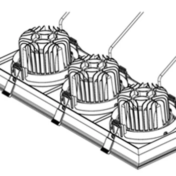 
AR70 12W Triple Head Ceiling Recessed Square LED Grille Light for Office Lighting 