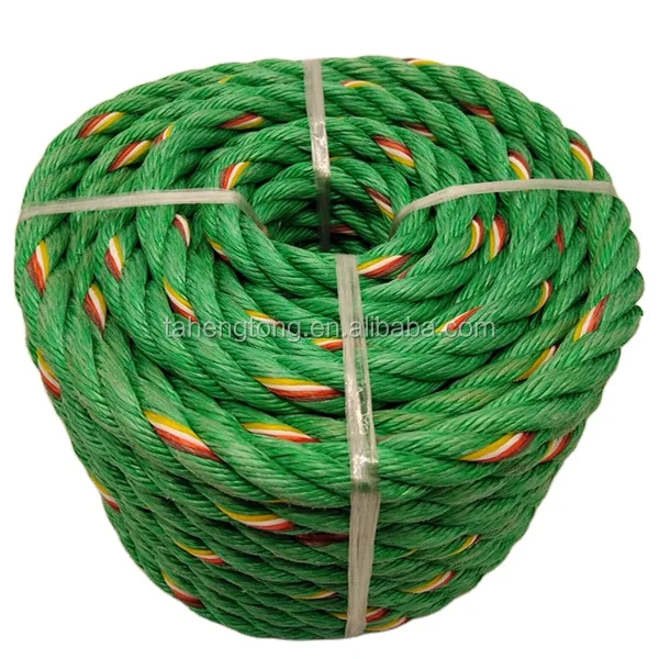 High Quality PE Danline Colorful 3-4 Strands Twisted Monofilament Rope for Marine Transport Fishing Agriculture Hardware