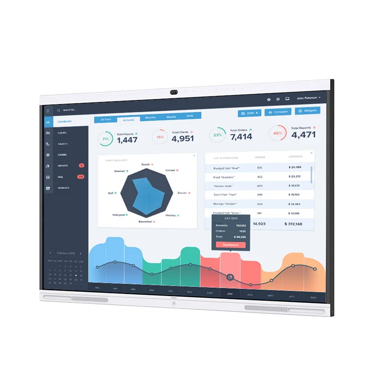 75 дюймовая интерактивная доска с сенсорным экраном для учебы, конференций, конференц-залов