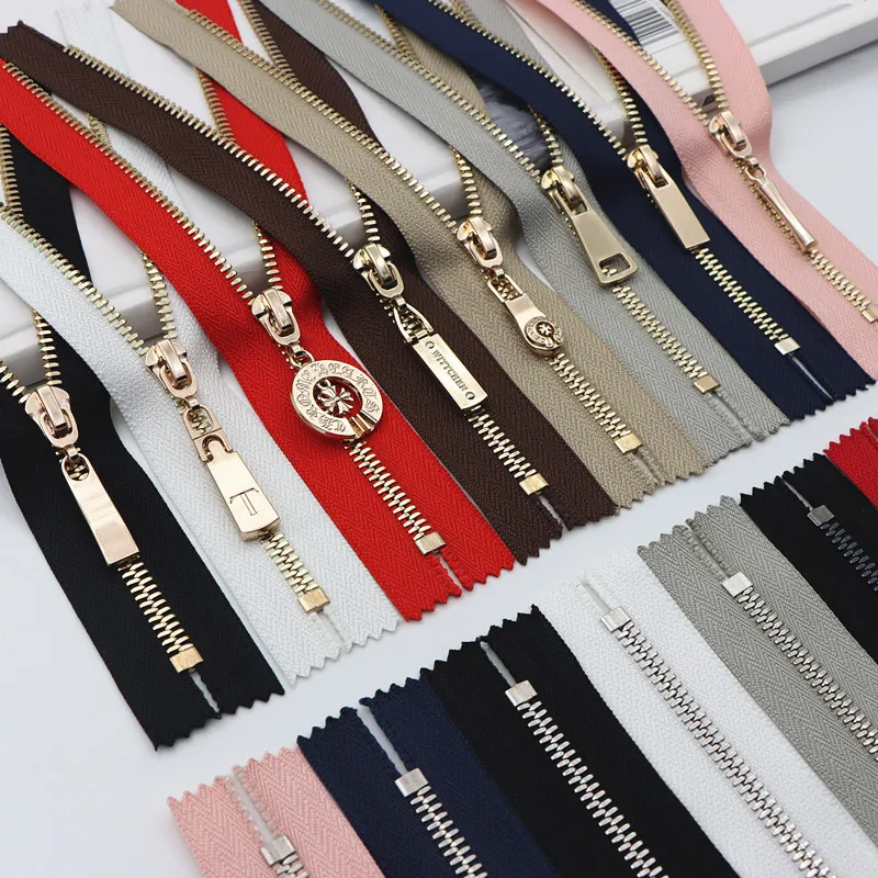 No. 5 zipper Corn teeth real copper zippered long clothes open tail zipper