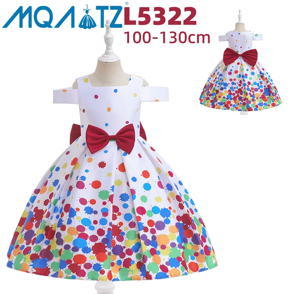 MQATZ New Arrival Kids Birthday Party Floral Dress Long Gown Prom Dresses Wedding Formal ball gown wedding dresses