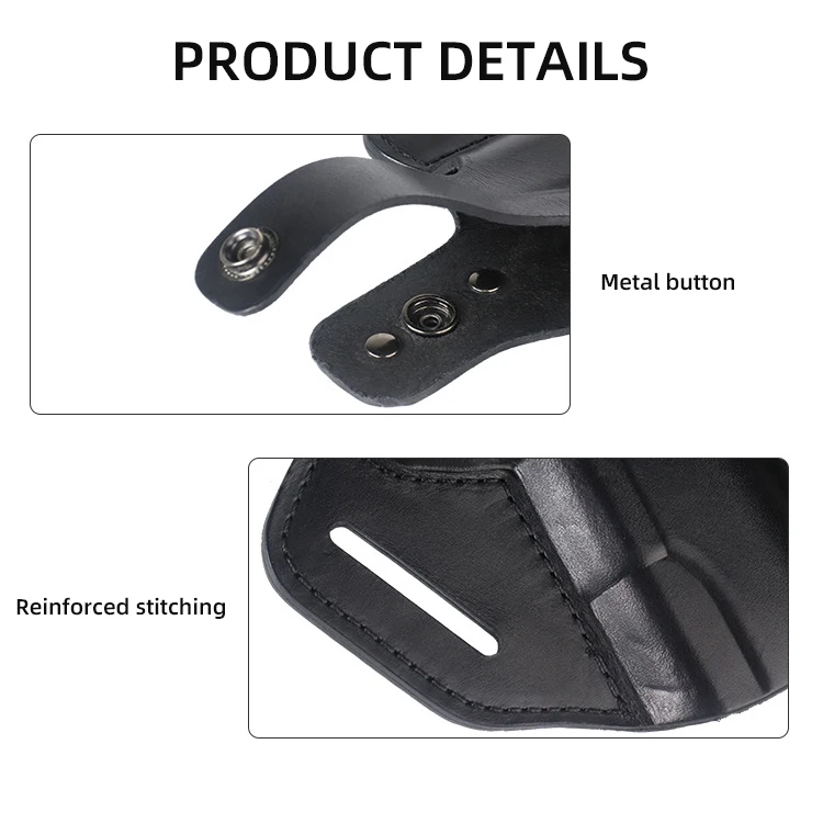 OBSHORSE Wholesale Tactical Quick Black Waist Belt 1911 Gun Holster Right Hand Concealed Leather Slip Carry Gun Holster