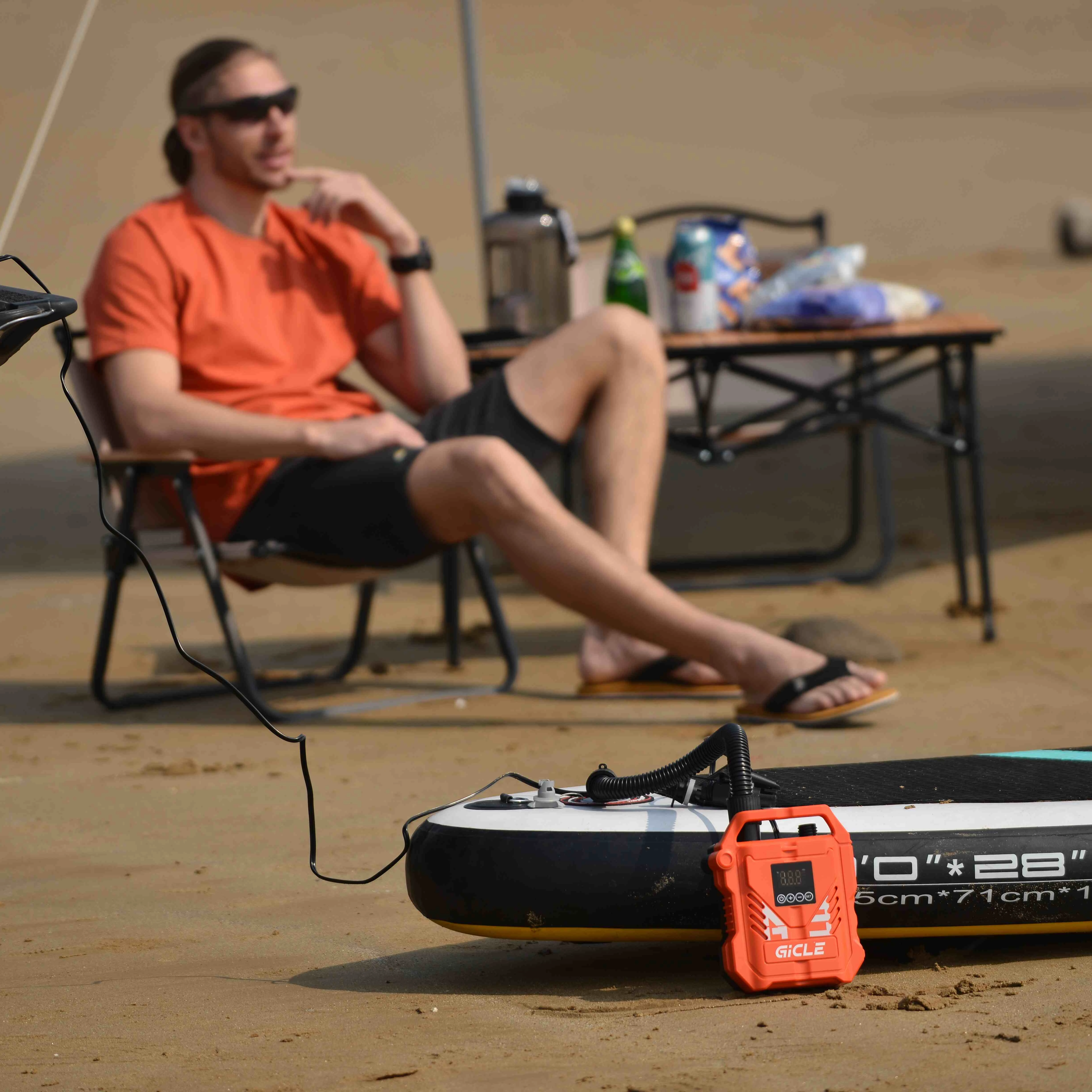 Portable Electric air pump,  0-22PSI for inflatable boat, swimming pool/mattress and inflatable toys, paddle board pump