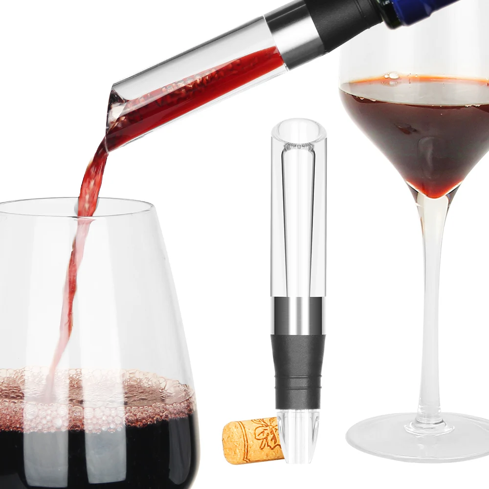 Bar Accessories Gift For Wine Lover Speedy Wine Disc Pourer Aerating Wine Bottle Pourer Decanter