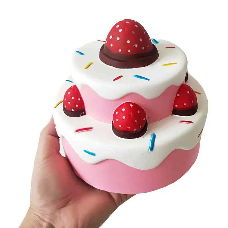Strawberry cake food toy big soft ball jumbo cake squishy
