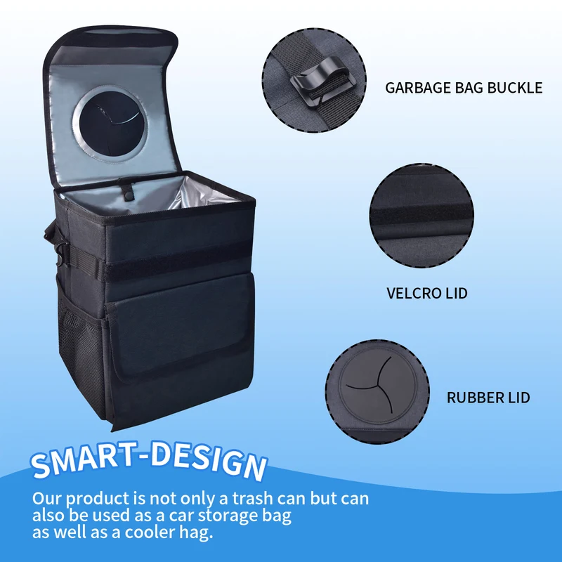 2024 portable high road trashstash push-close lid design car SUV truck seat back waterproof trash bin car garbage  bag