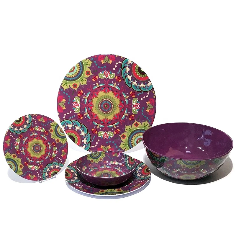 
Purple design dining ware for dinner dinar set melamine dinnerware 