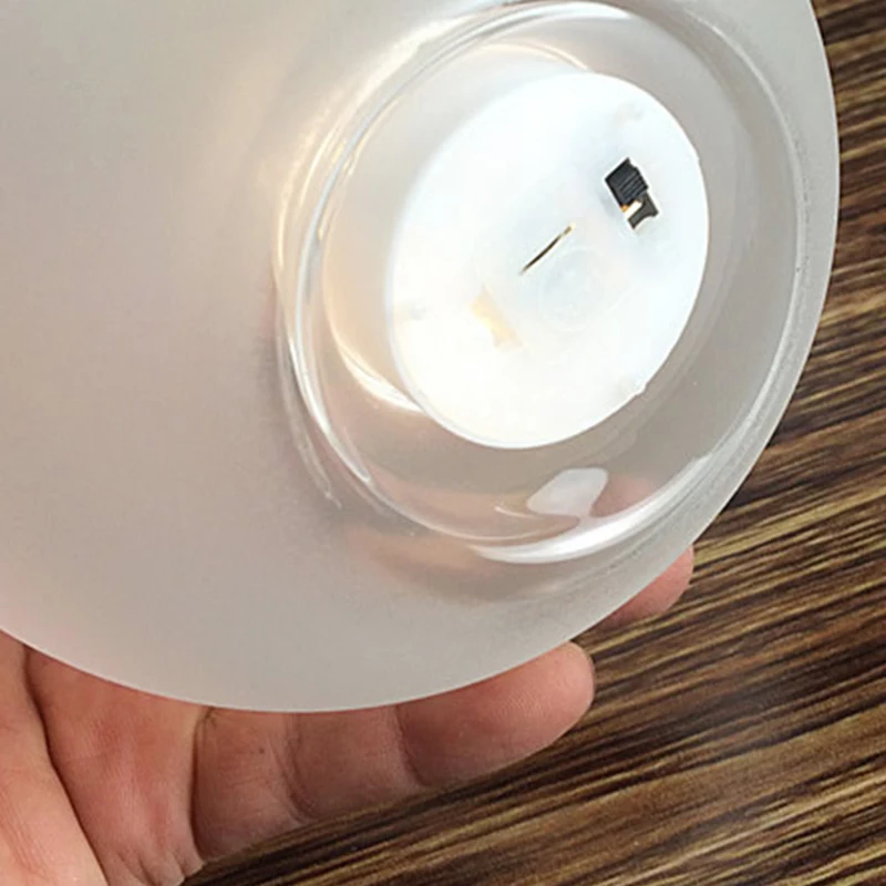 Fashionable European simple white frost glass ball electronic wax candle holder romantic candle wedding decoration