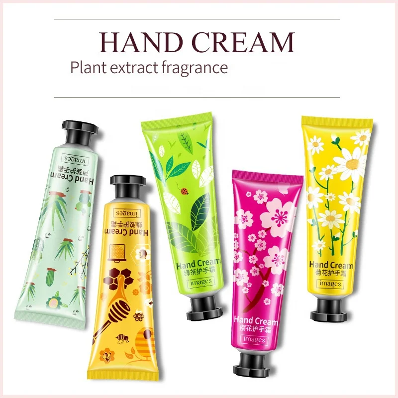 IMAGES Moisturizing Nourishing Anti Chapping Anti Aging Plant Flowers Winter Mini Hand Care Lotion Set 5pcs Hand Cream
