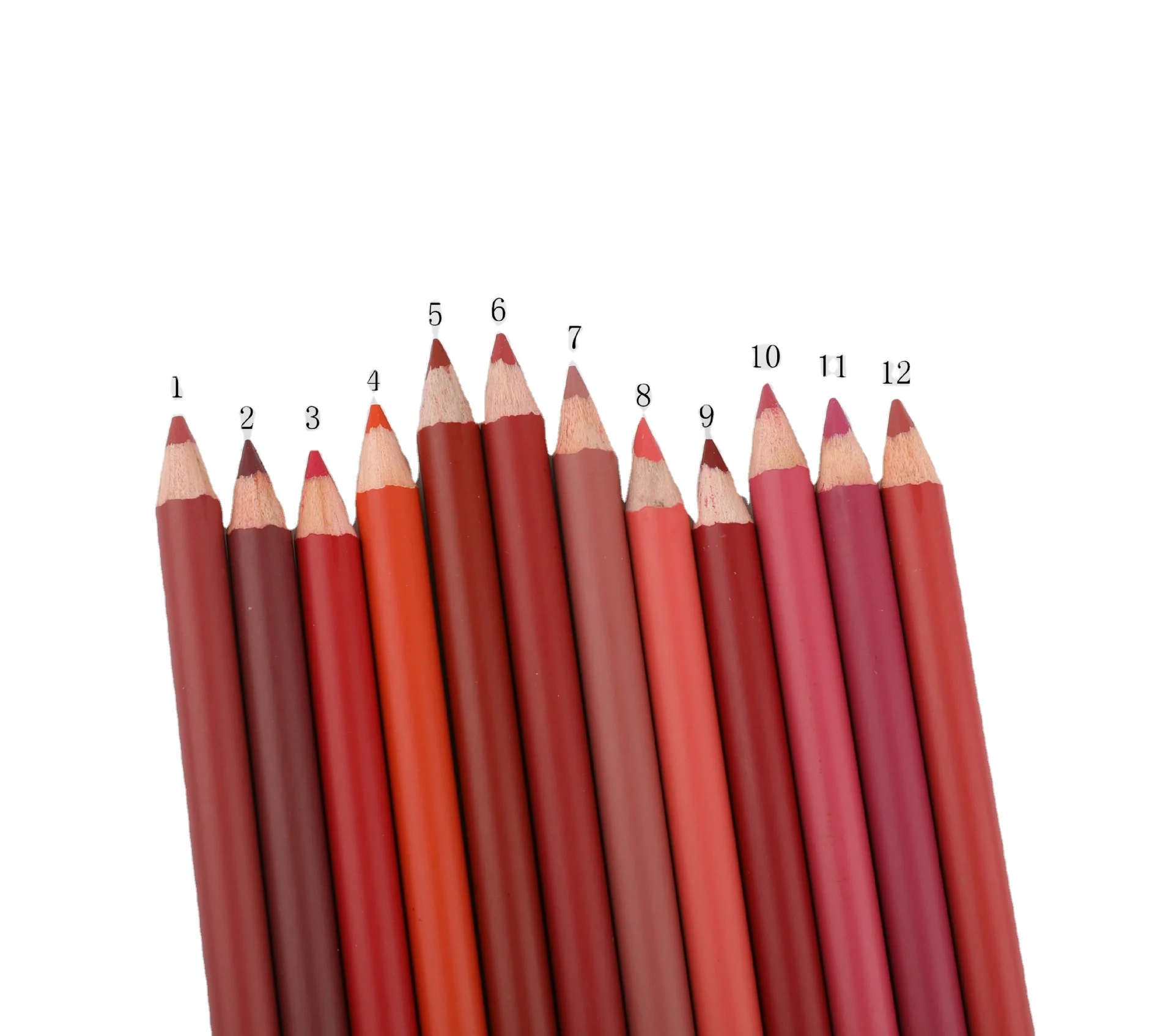 Wonderful Private Label Waterproof Long Lasting Cosmetics Kissproof Lip Liner 12 Color Matte Lipliner Pencil Lipliner