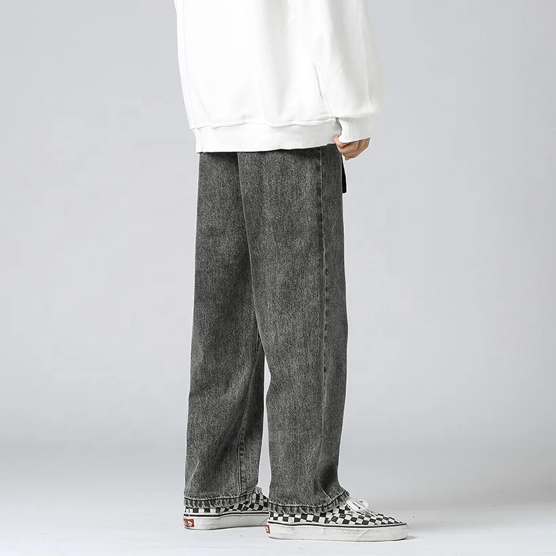 GDJ011 high street vintage denim mens designer jeans heavy washing hip hop men jeans loose fit