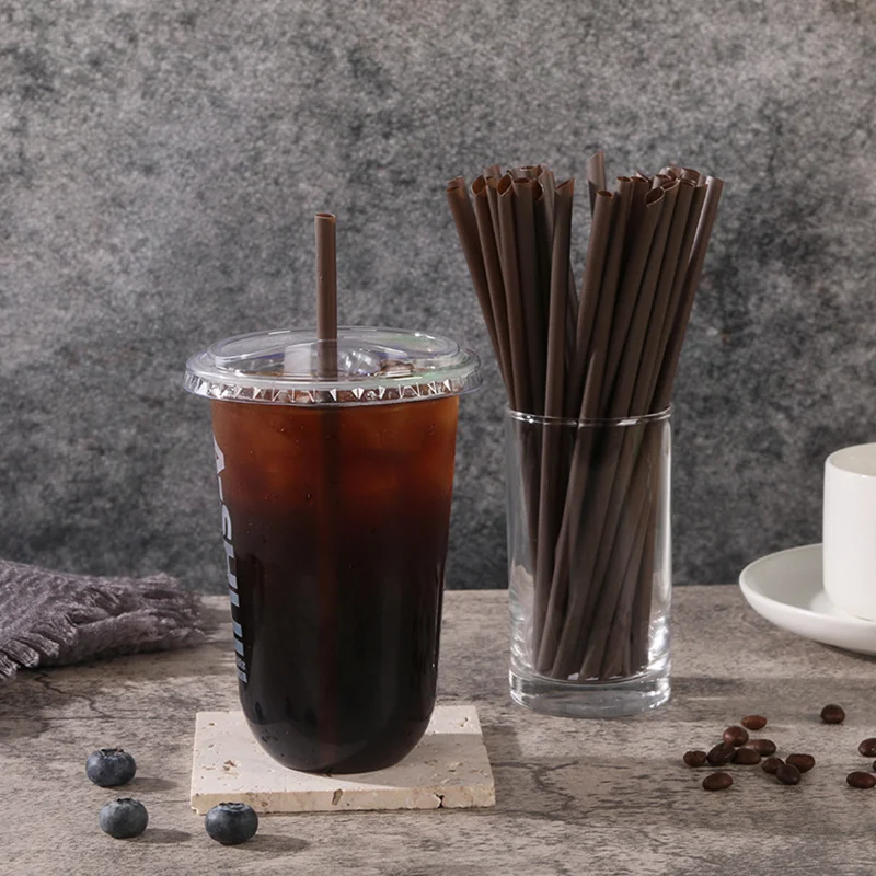 Disposable Coffee Stir/straws- Made from Coffee Ground- 100% Compostable Biodegradable Drinking Straws Best Cocktail Stirrers