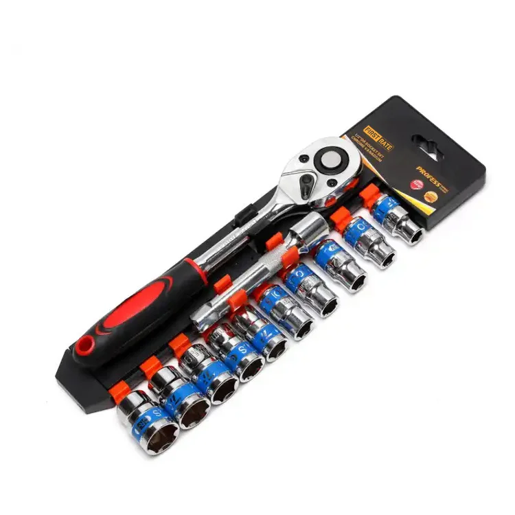 1/2 1/4 3/8 socket set 12pcs rachet wrench auto car repair hand tools