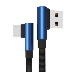 Fast Charge Data Cable  1m  Cotton 90 degree USB Cable usb charging