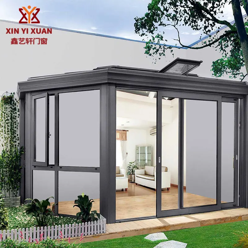 
China factory manufaceturer outdoor garden rooms 3.0 thick aluminum solarium room winter garden Insulating glass house 