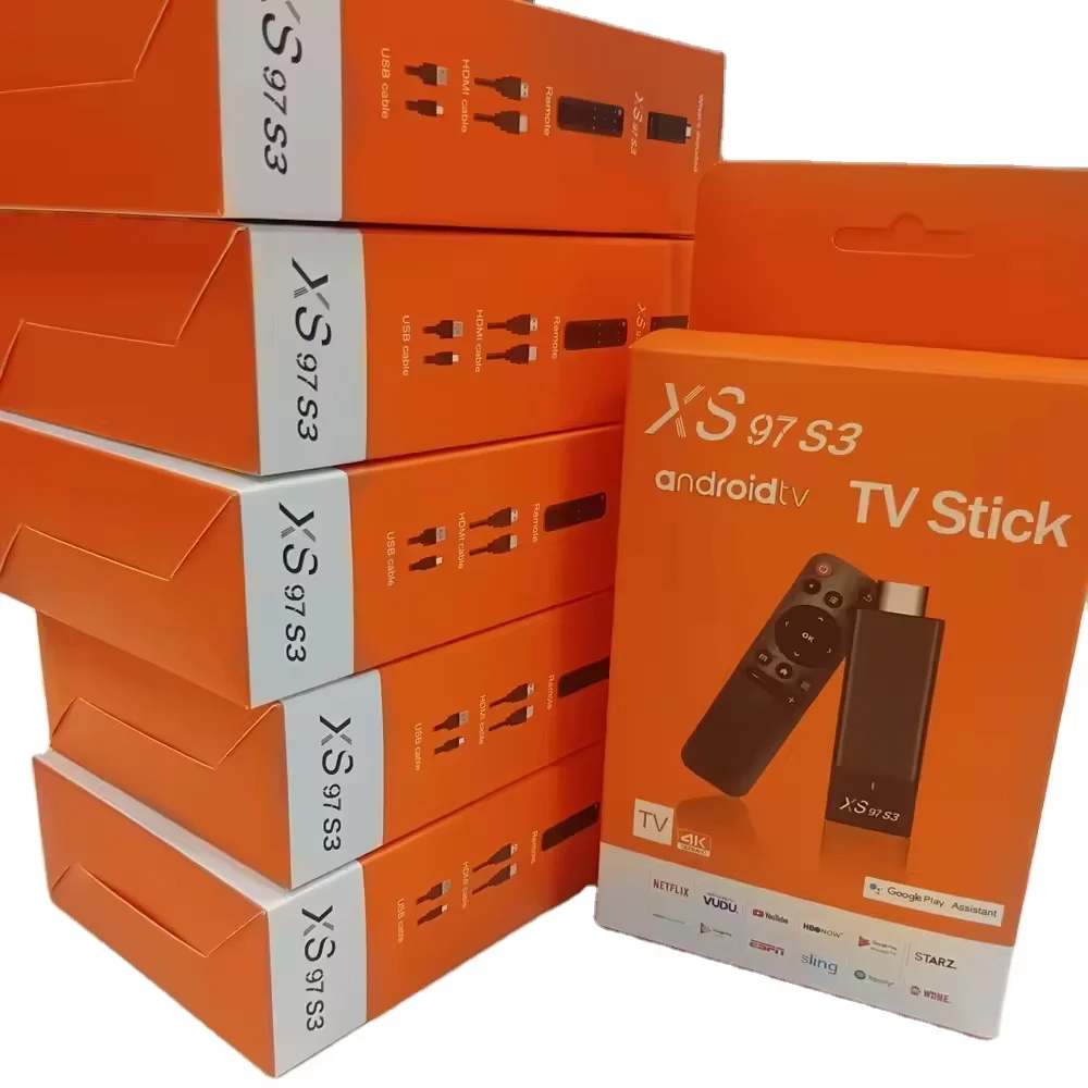 2025 Бестселлер XS97 S3 TV Stick 4K Tv WiFi 6 стример настраиваемый логотип OTT STICK