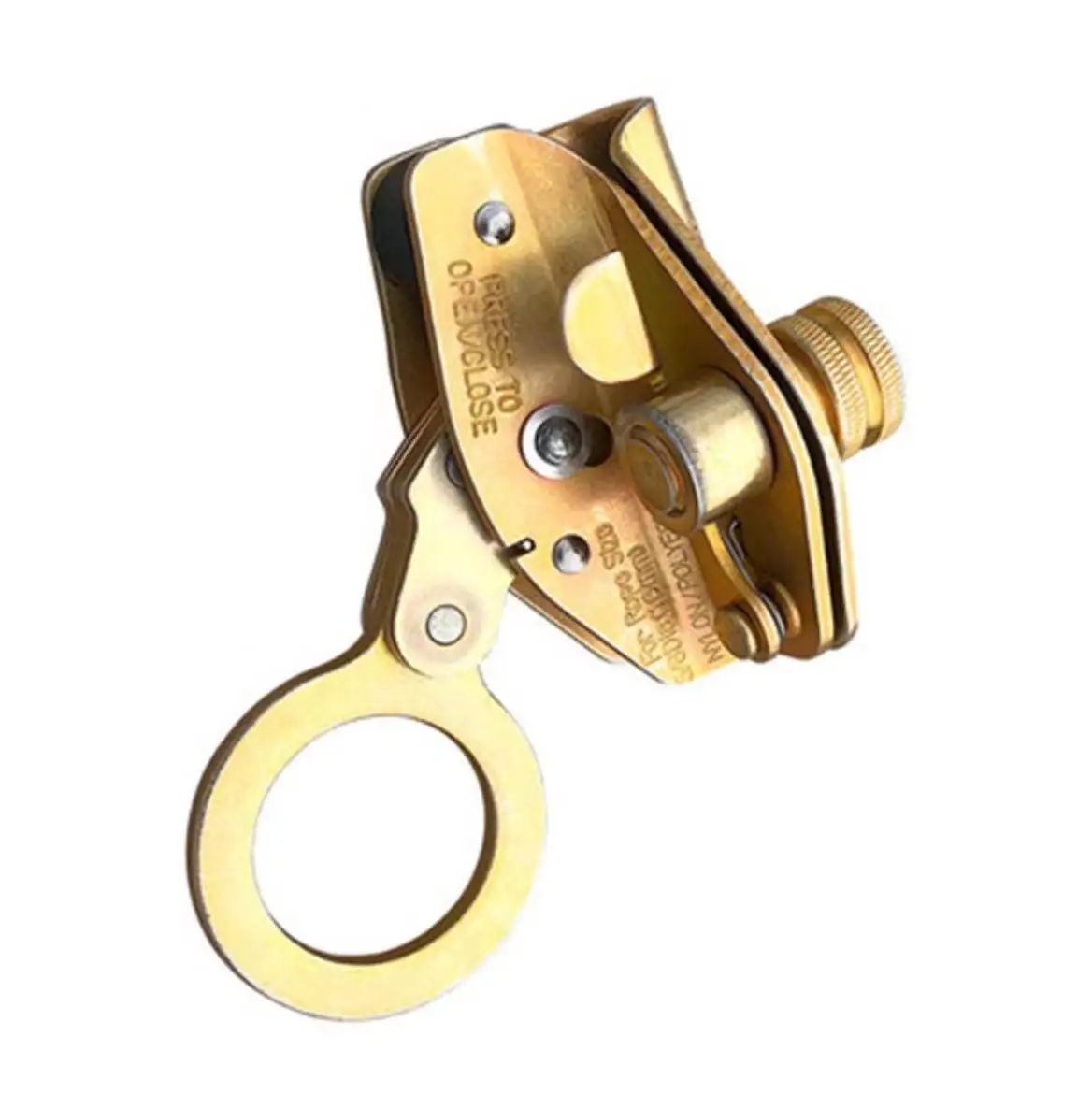 Professional high tensile  golden alloy steel Climbing Rope Grabber Rope 14-16mm Positioning Device Anchor Mechanical