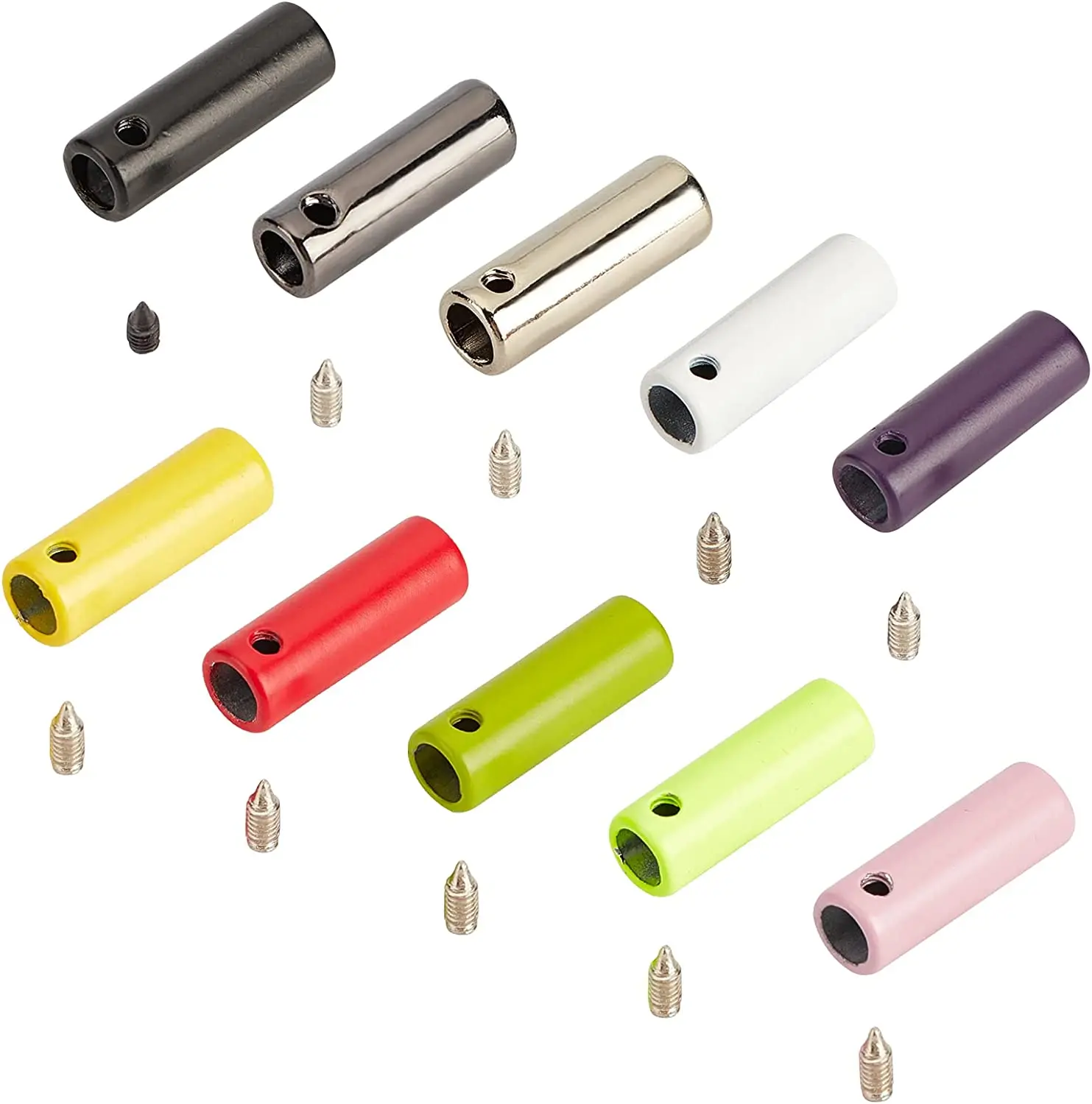 High quality Electroplating Spray painted Metal shoelace tip Metal Aglets Screw tip Aglets Sneaker decoration