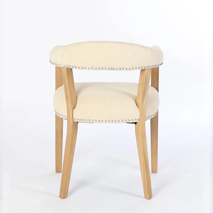 
Factory supply Antique style solid wood fabric chair nailhead design dining chair/resturant chair(KY-3475) 