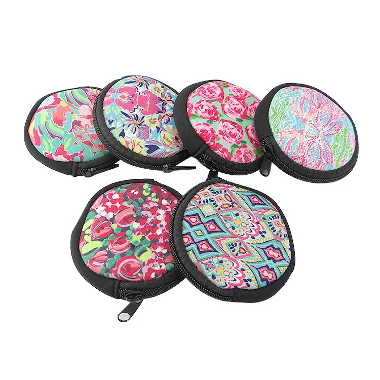 
Promotional soft neoprene mini coin purse custom neoprene cute Euro coin pouch 