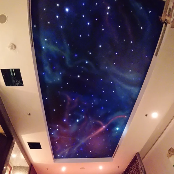 Led Fiber Optic Light Panel Starry Sky Panel Star Light 60*60Cm Polyester Acoustic Board Home Ceiling Fibre Optic Ceiling Light