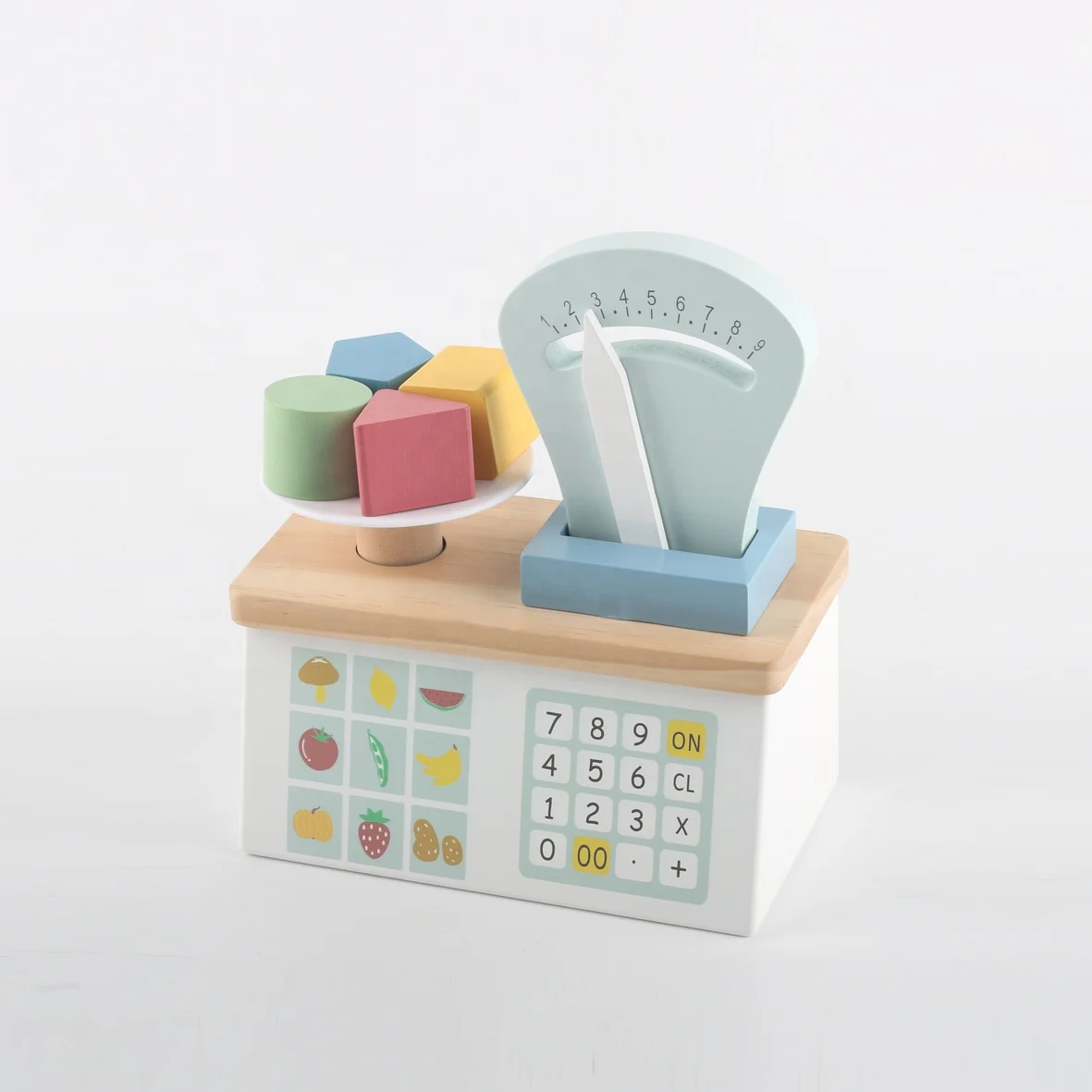 Wholesale Role Playing Wood Toy Shop Wooden Simulation Balance Scales Toy Educational Science