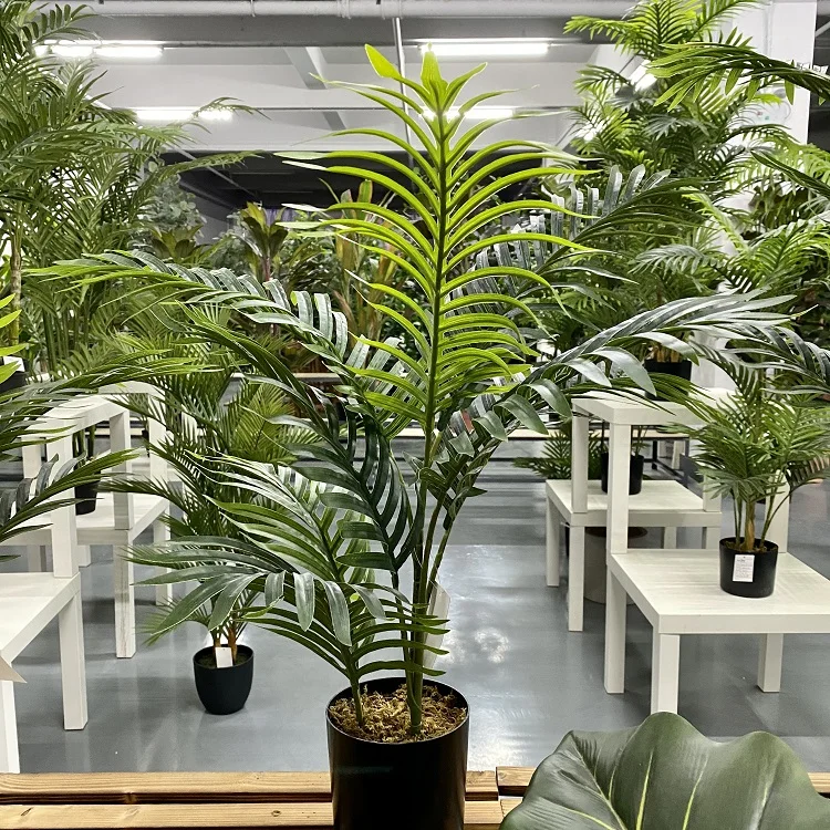 Table desk decor 2ft small size artificial indoor potted fake palm tree