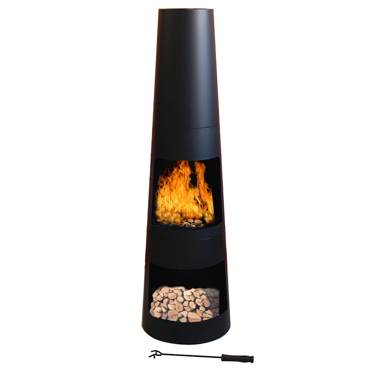
Садовые круглые стальные современные chimeneas 125 см с хранилищем 