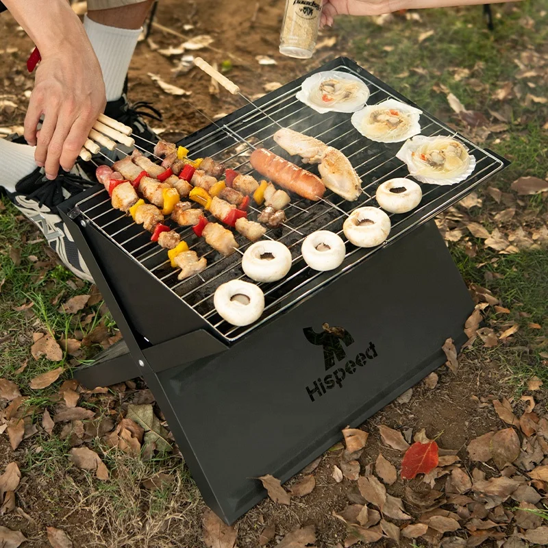 HISPEED Outdoor Portable Carbon Barbecue Stove For Picnic Garden Party Cooking Camping Travel Foldable Mini BBQ Grill